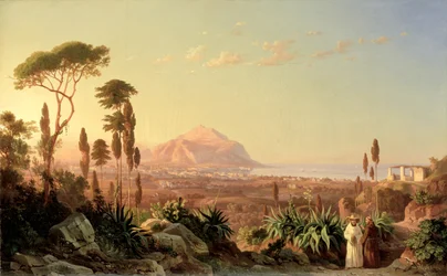 Palermo ja Pellegrino-vuori, noin 1850